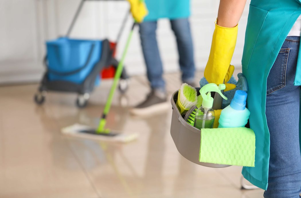 Expert Move-In and Move-Out Cleaning Services Move-In and Move-Out Cleaning Services professionals using premium cleaning supplies to deep clean and sanitize floors for a fresh, spotless, move-ready home.